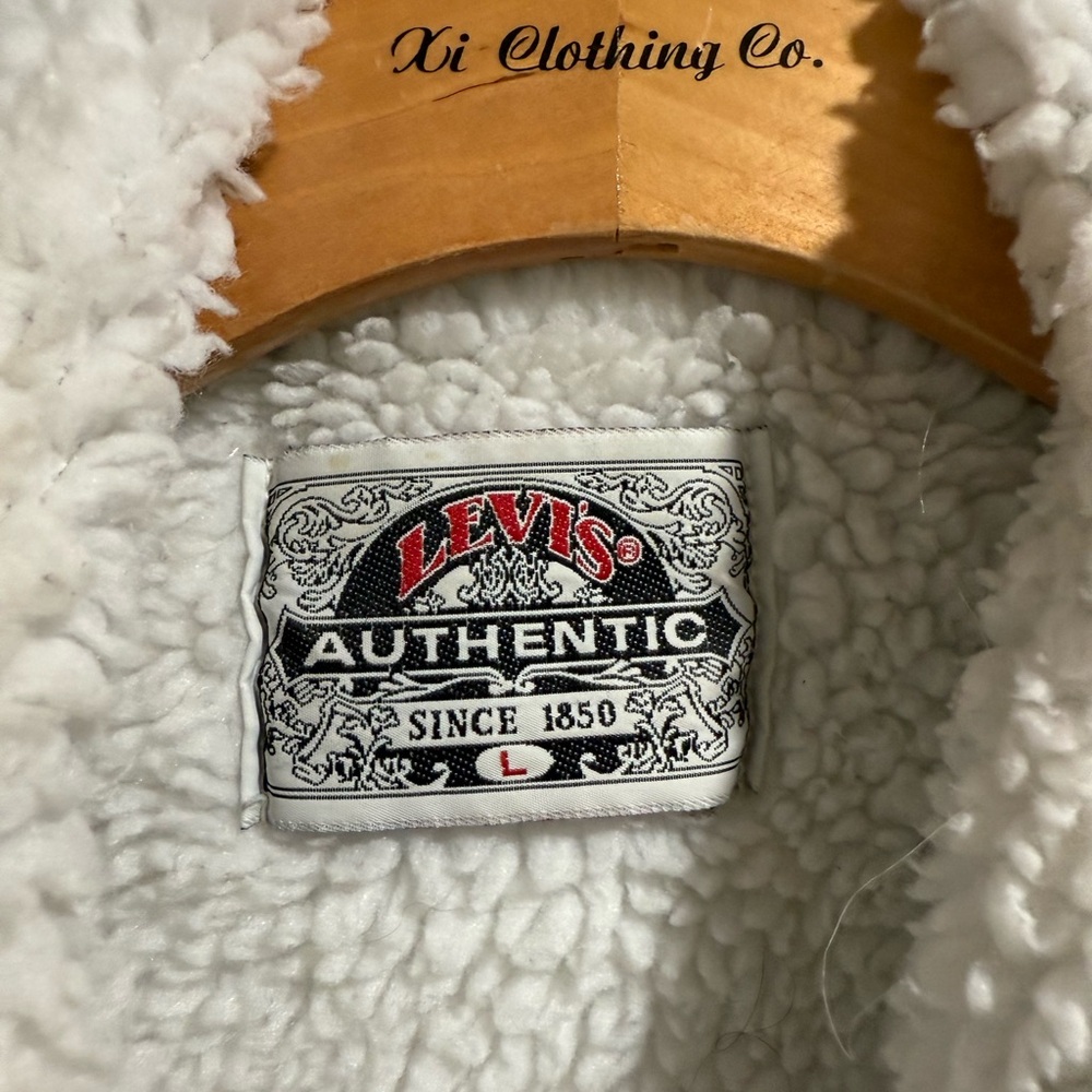 Levi's White Denim Sherpa Jacket - Picture 2 of 4